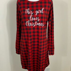 Buffalo Plaid Christmas Pajama Dress